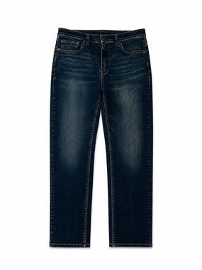 Devil-Dog Dark Wash Straight Leg Jeans Tagged 32x30 Fits 35x28 Stretch Denim